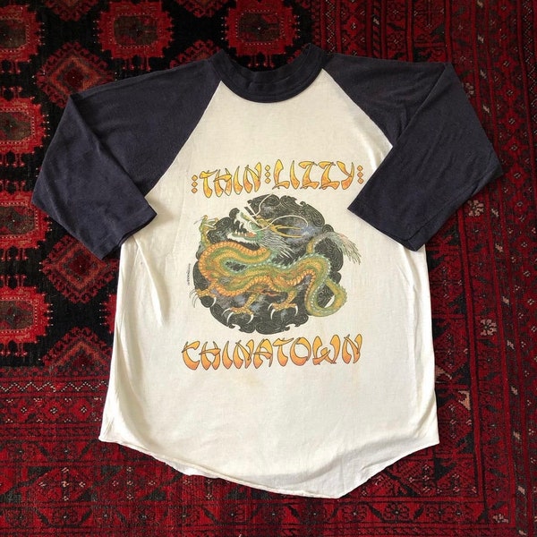 Vintage 1980 Thin Lizzy Chinatown Raglan T Shirt