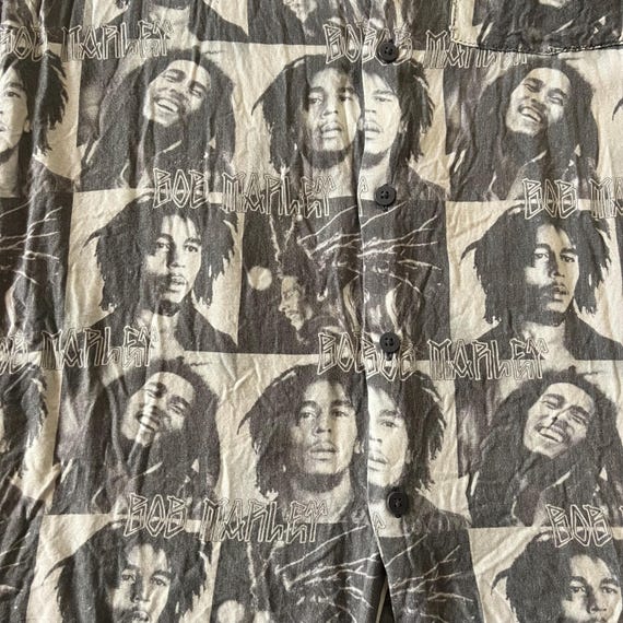 Bob Marley All Over Print Button Up Down Shirt - … - image 4