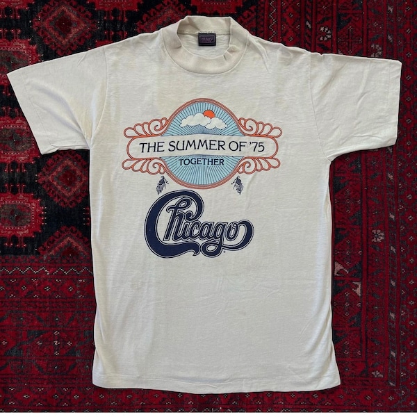 Vintage 1975 Chicago and The Beach Boys Summer of 75 Together Shirt - Small