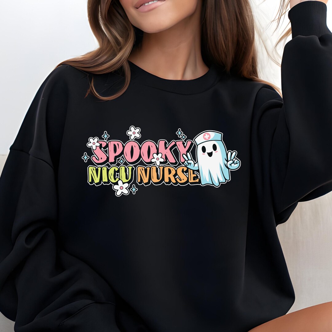 Spooky NICU Nurse PNG | Cute Halloween Ghost Graphic for Neonatal ...