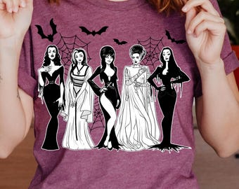 Clipart Gótico de Halloween em PNG | Desenho de Damas Assustadoras (Download Digital)