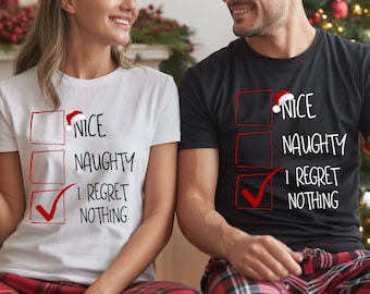 Non mi pento di nulla, elenco di controllo di Natale PNG - Clipart umoristico con elenco di cose cattive, design divertente per le feste con cappello di Babbo Natale