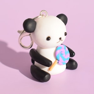 Kawaii charm pastes polymer panda pendant,panda kawaii charm,handmade fimo pendant,handmade kawaii,lollipop pendant