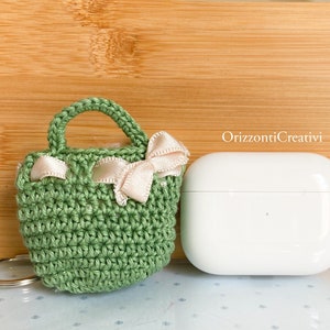 Housse AirPods Pro Crochet Sac fait à la main, AirPods Pro Case, Aipods Pro Crochet Porte-clés