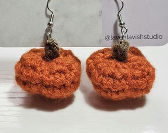 Pumpkin Earrings | Crochet Gourd Earrings