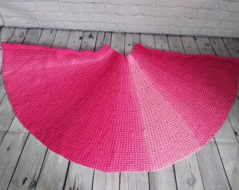 Pink Ombre Capelet | Tunisian Crochet Hot Pink to Light Pink Ombre Wrap
