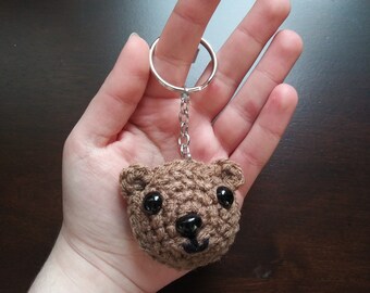 Teddy Bear Keychain | Crochet Mini Bear Plushie Keychain | Ornament Gift