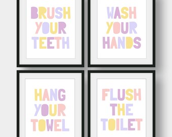 Girls Bathroom Decor Etsy