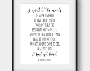 Thoreau quote | Etsy
