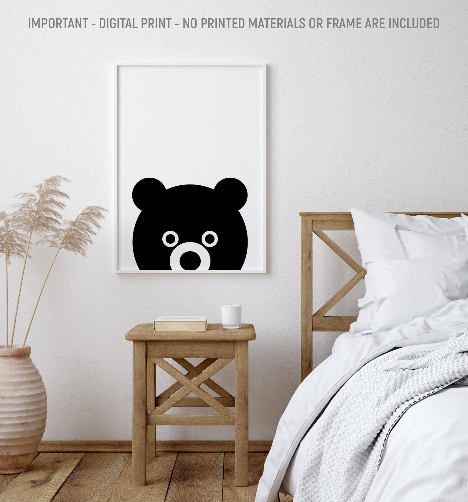 60% OFF Baby Bear Print Kids Room Decor Black Bear Poster | Etsy