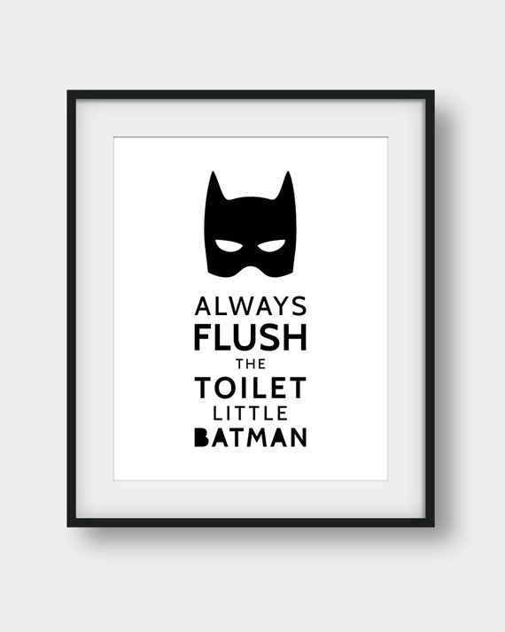 60 Off Always Flush The Toilet Little Batman Bathroom Rules Etsy
