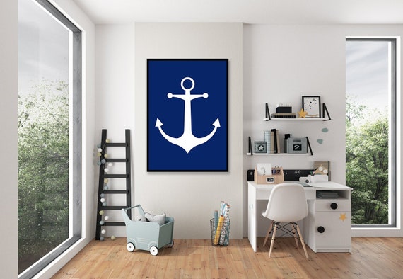 60 Off Anchor Print Nautical Decor Nursery Anchor Boys Etsy