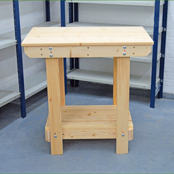 2.6FT Small Wooden Workbench Handmade 