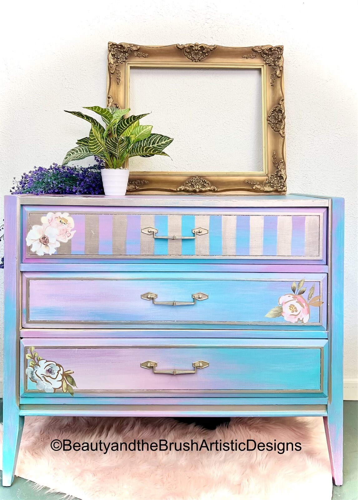 Lilac Dresser sold Lavender Dresser,chest of Drawers, Boho Dresser, Night  Table, Vintage Dresser,hand Crafted, Dresser Nj Nyc 