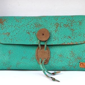 Bolsa Clutch de Couro Artesanal - Bolsa/Organizador Grande