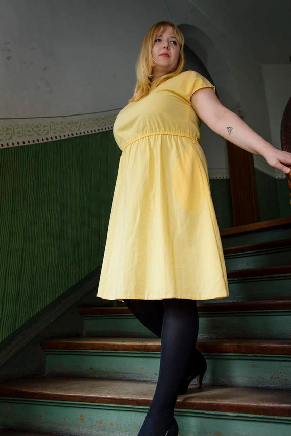 pastel yellow plus size dress