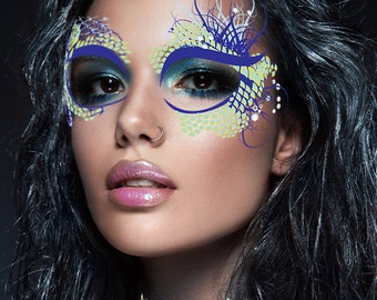 Mermaid Temporary Tattoo Face Mask