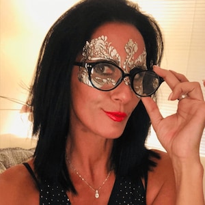 Silver Metallic Temporary Tattoo Face Mask