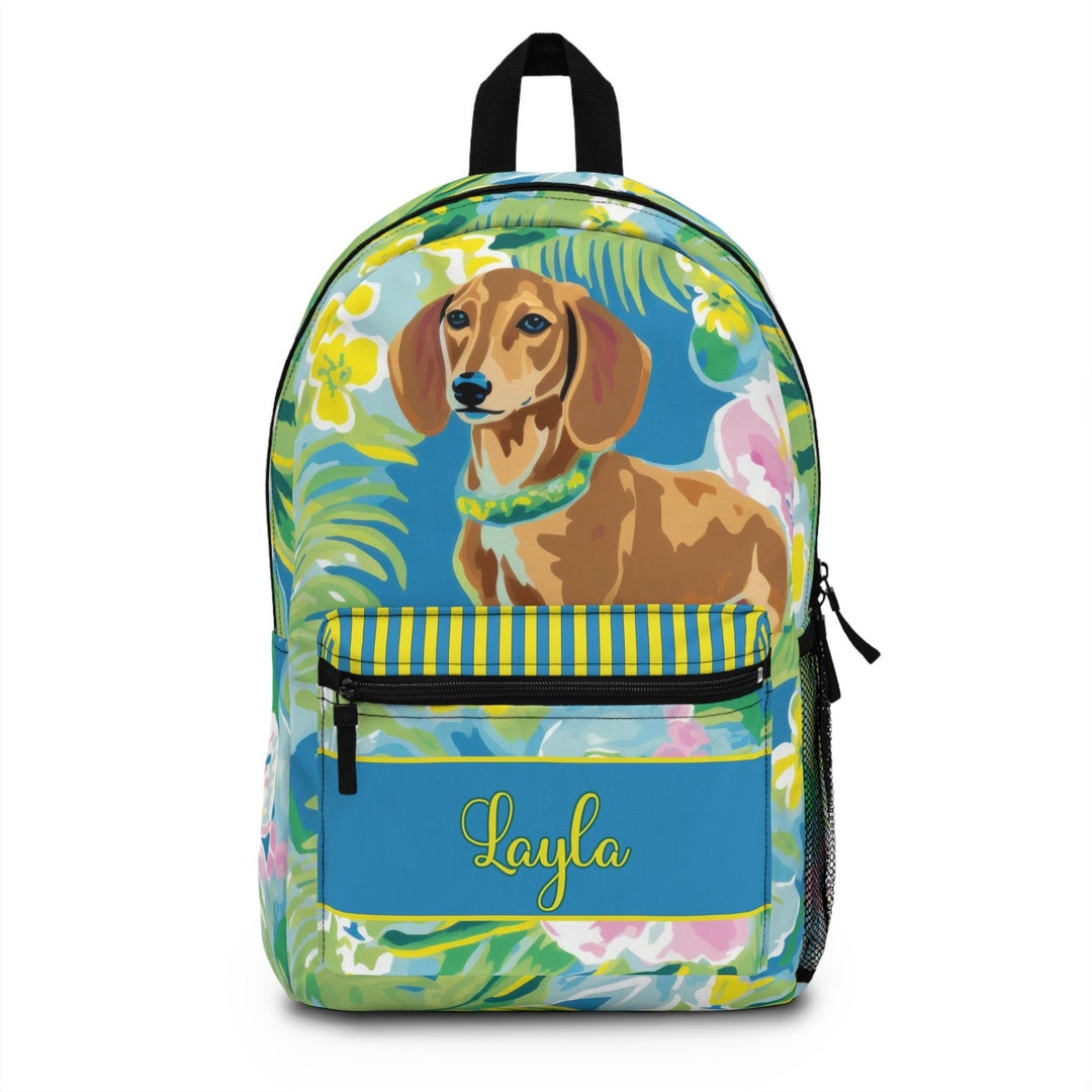 Personalized Dachshund Backpack Kids Backpack Personalized Etsy