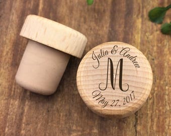 Personalized Wine Stopper - Custom Wine Stopper - Engraved Wood Wine Stopper - Wedding Favor - Wine Wedding Gift - Wine Cork - Customized