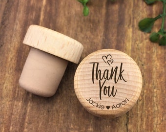 Personalized Wine Stopper - Custom Wine Stopper - Engraved Wood Wine Stopper - Wedding Favor - Wine Wedding Gift - Wine Cork - Customized