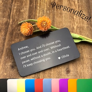 Personalized Metal Wallet Insert Card with any Text/Quote - Laser Engraved Metal Card - Personalized Message Card - Wallet Insert - Custom