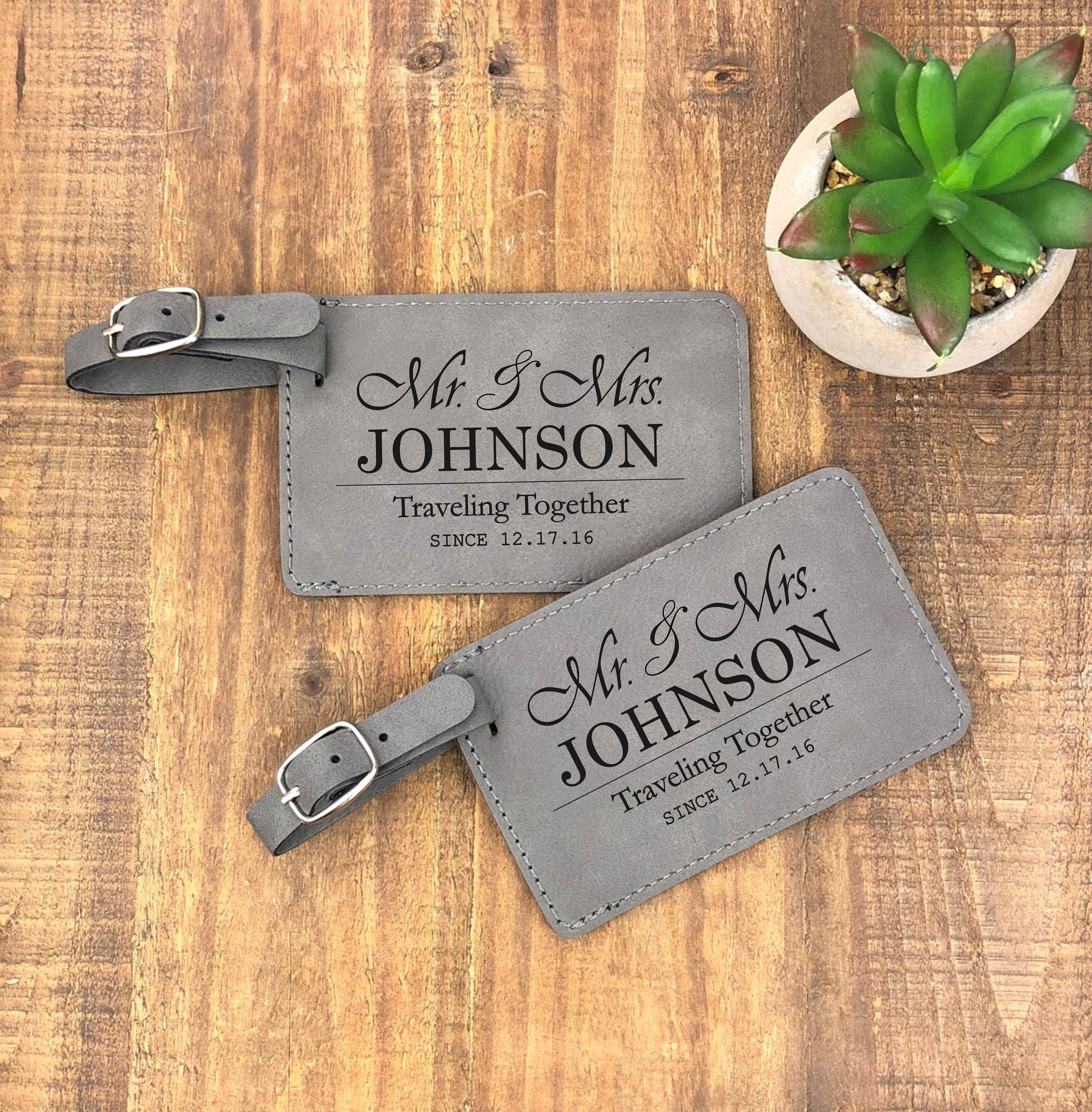 Personalized Luggage Tags Set of 2 Mr & Mrs Luggage Tags