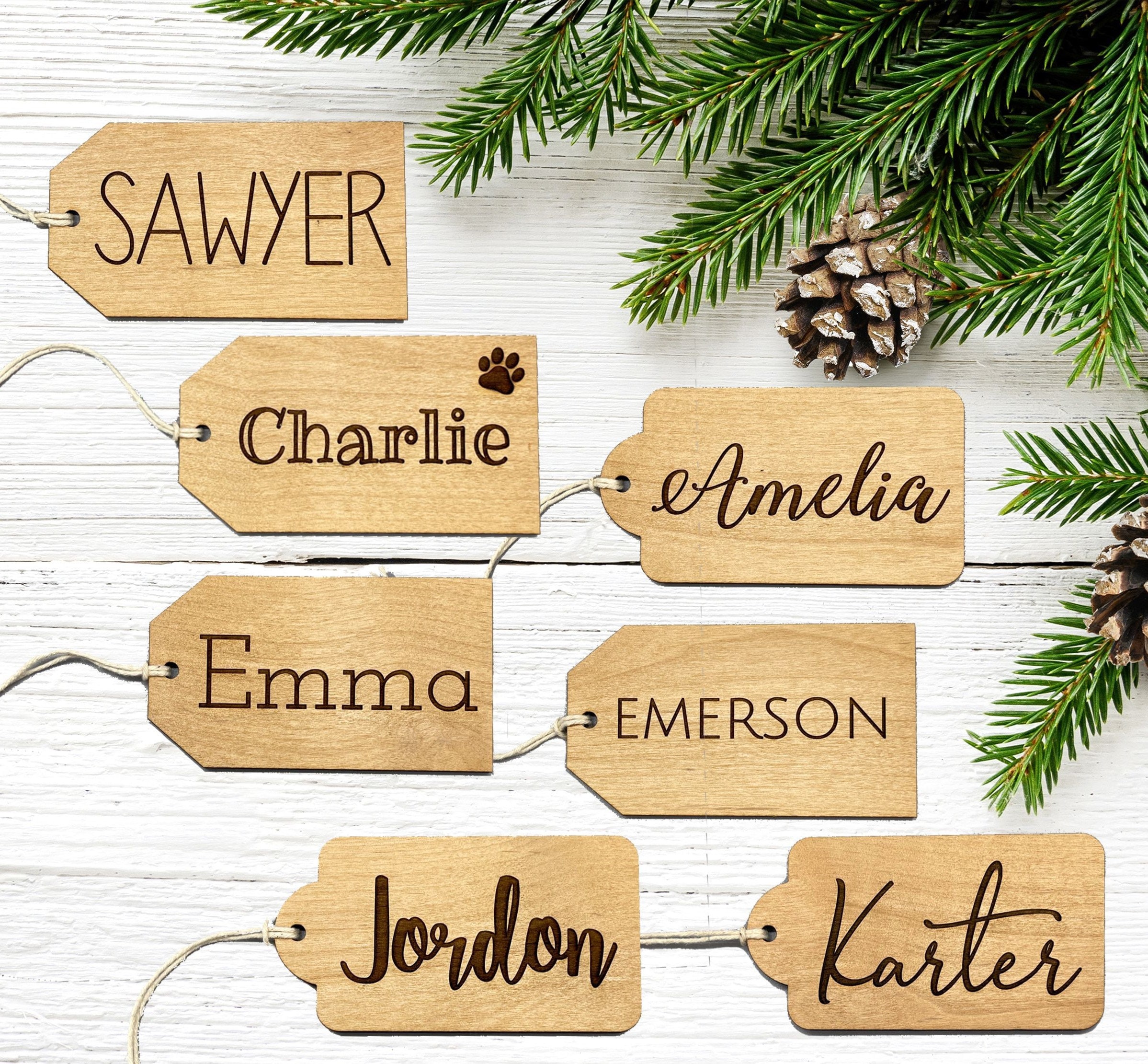 Personalized Christmas Stocking Name Tag