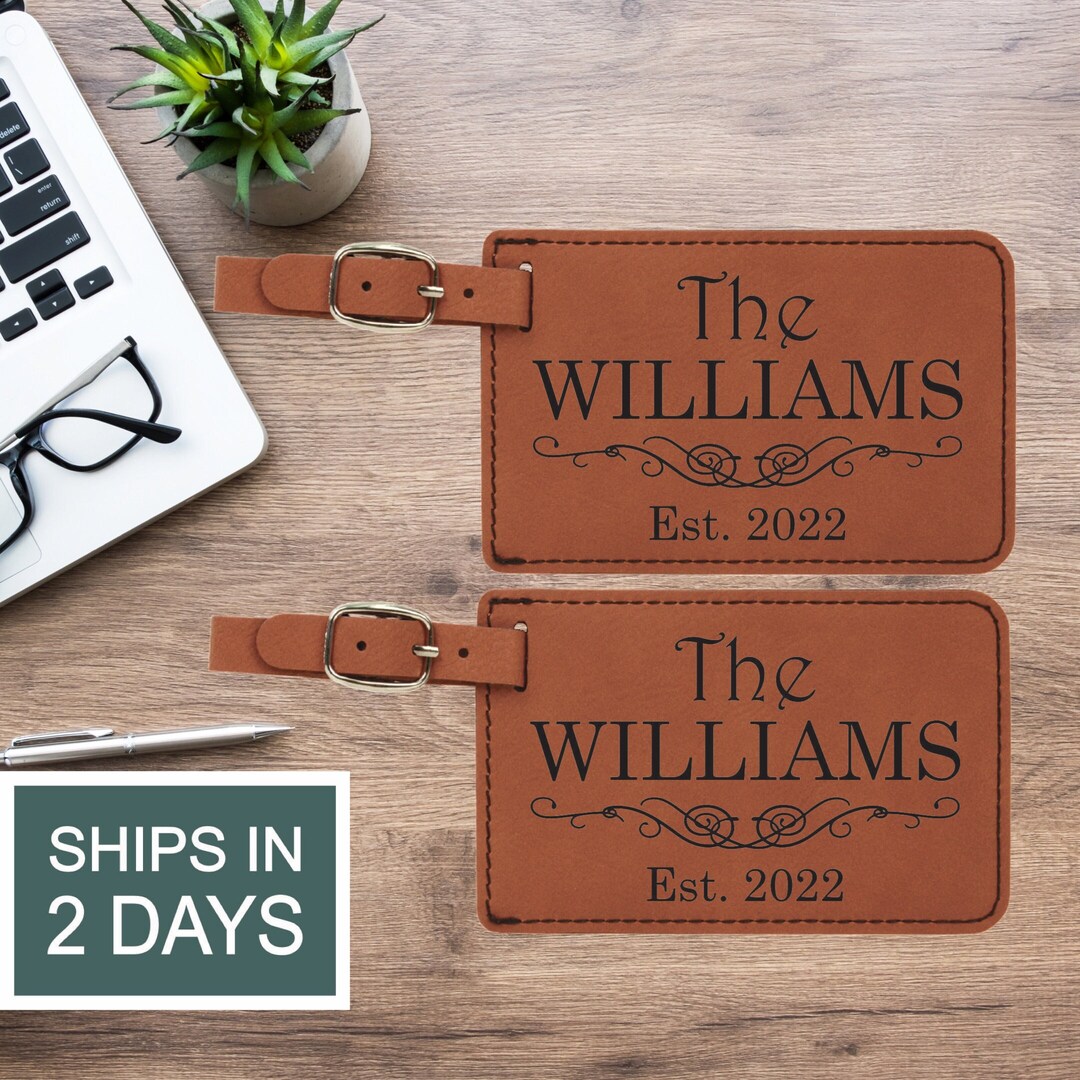 Personalized Luggage Tags Set of 2 Custom Luggage Tag Wedding Gift