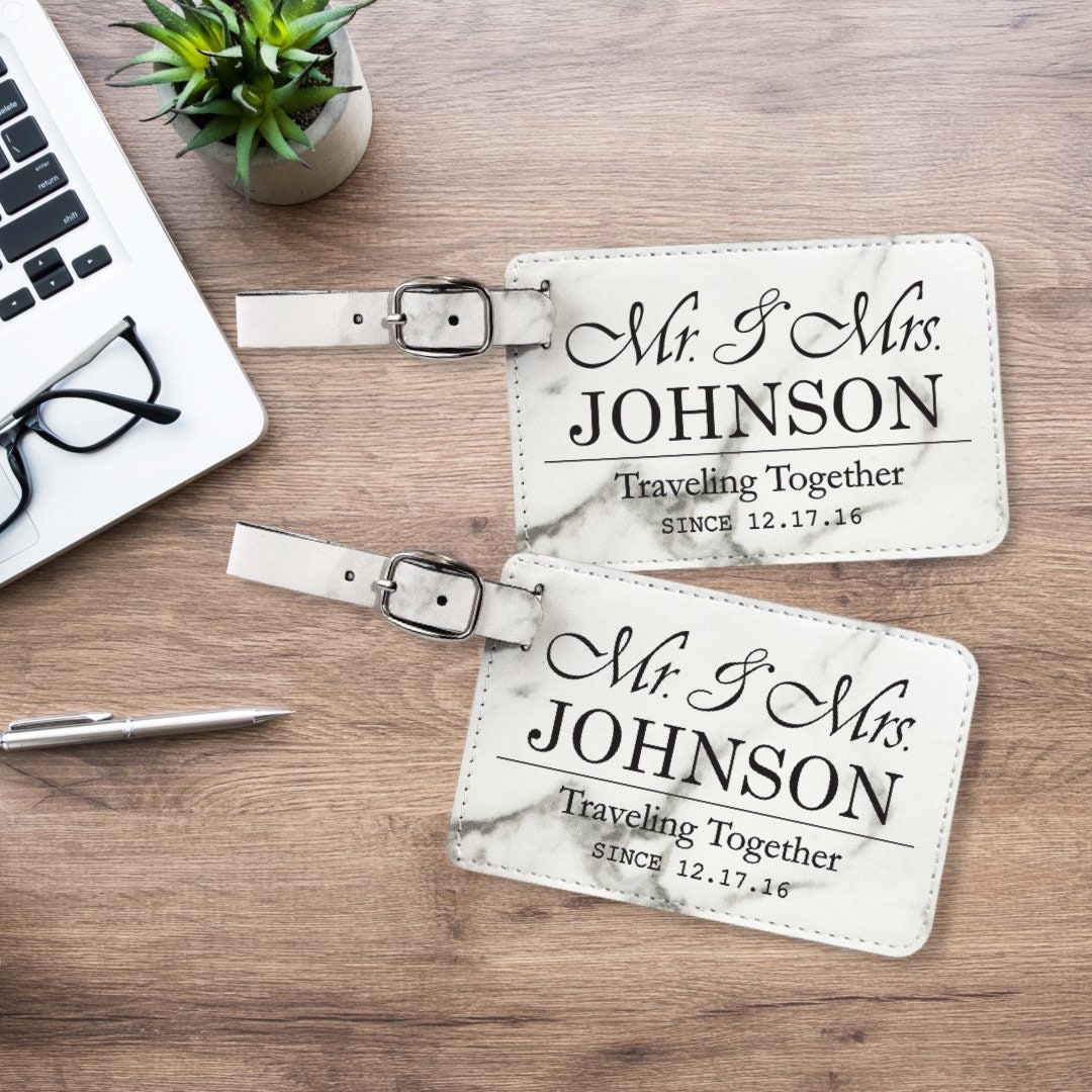 Wedding Gifts Mrs & Mrs Matching Couples Luggage Tags Couples