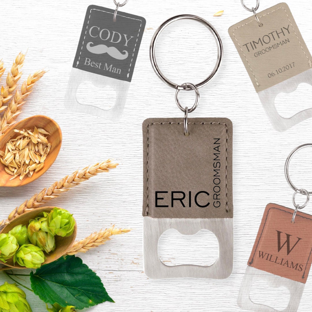 Personalized Bottle Opener Keychain Wedding Favor Customized