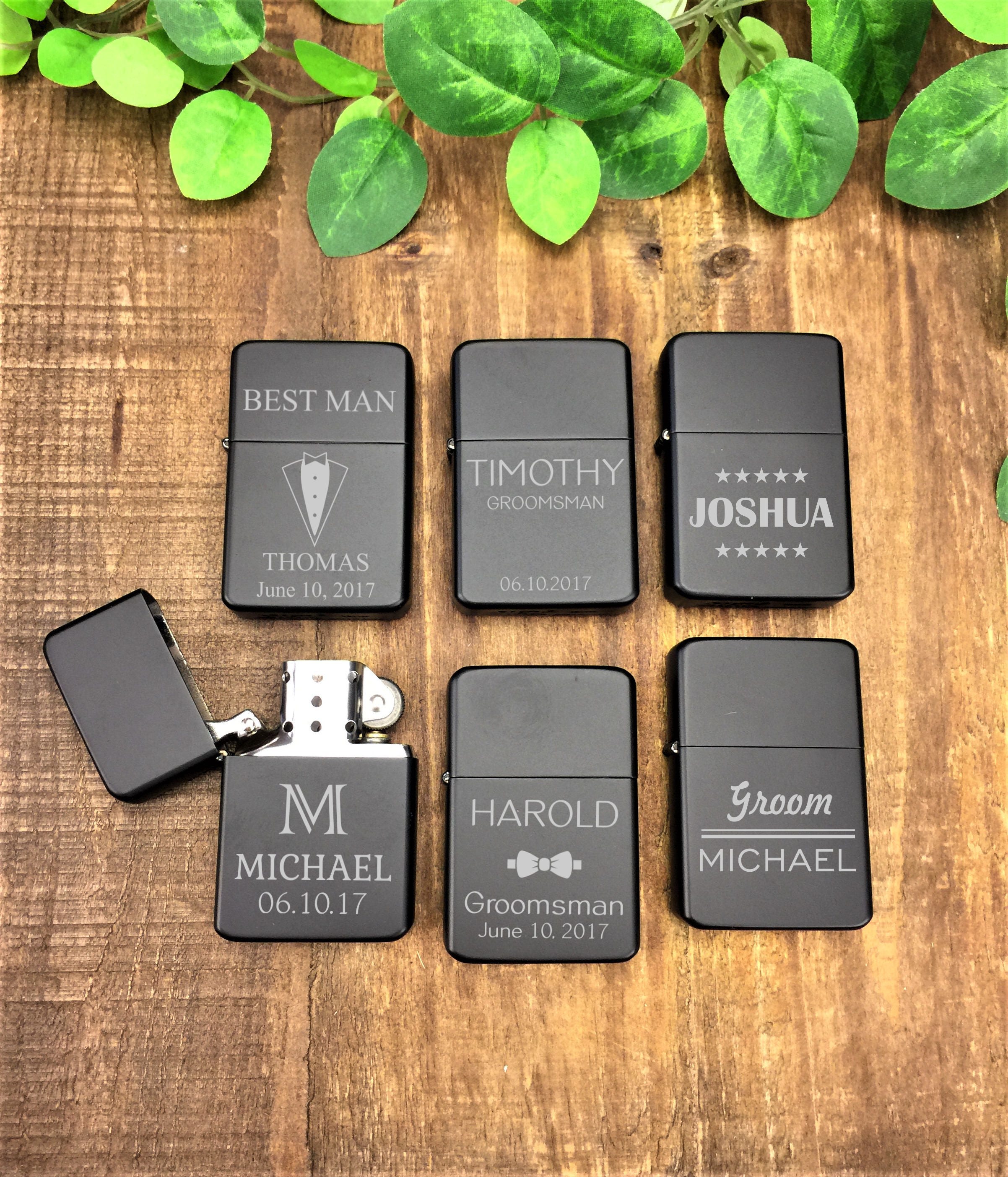 Personalized Lighter Groomsman Gift Custom Lighter Wedding Party