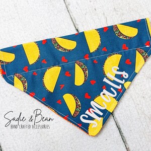 Taco Dog Bandana, Embroidered, Tacos, Taco Tuesday, Cinco De Mayo, food, puppy, monogram Bandana, personalized, dog bandana, bandana