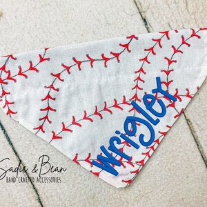 Baseball Dog Bandana, Embroidered, baseball, sports, summer, ball, monogram Bandana, Bandana, personalized, dog bandana, cat bandana, collar