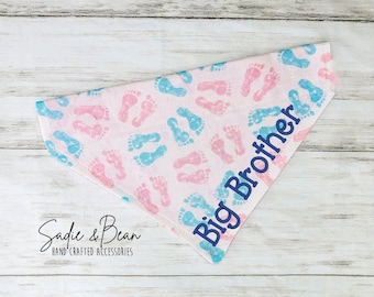 Big Brother Dog Bandana, Embroidered, baby announcement, new baby, big brother, boy, Bandana, personalized, dog bandana, cat bandana, collar