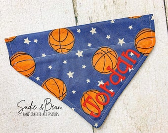 Basketball Dog Bandana, Sports Bandana, Embroidered, Sports, Dog Bandana, personalized, Basketball, Over the collar, collar, dog sports
