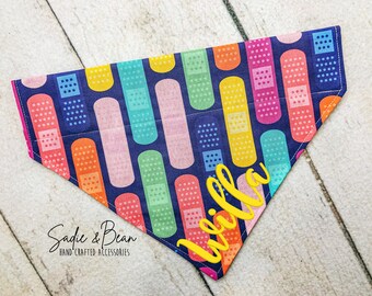 Bandana dla psa Get Well, haftowana, pies służbowy, pies terapeutyczny, pielęgniarka, pielęgniarka dyplomowana, weterynarz, spersonalizowana, bandana z monogramem, bandana dla psa, bandana dla psa
