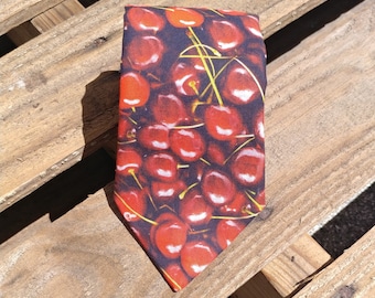 Cherry Necktie, Fruit Necktie, Food Necktie, Berry Necktie, Berries, Cherry Stems