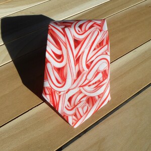 Candy Cane Necktie, Christmas Necktie, Food Necktie, Sugar Necktie, Fun Necktie, Winter Necktie