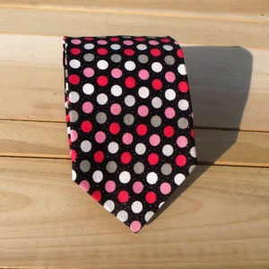 Pink Polka Dot Necktie, Fun Necktie, Gender Reveal Necktie, Pink Necktie, Girl Necktie, Dots Necktie, Glitter, Silver