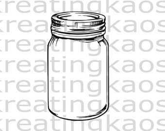 Mason jar drawing | Etsy