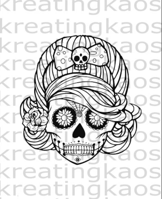 Download Girl Sugar Skull Svg Png Etsy