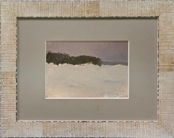 Trees VINTAGE SPRING LANDSCAPE Framed original oil painting by a Soviet Ukraine artist I.Tsyupka Meadows Nature 1960s Ready to hang art