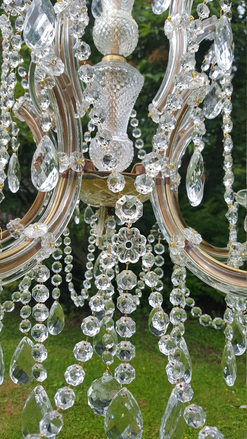 Very unusual Beautiful Vintage French 1950’s Maria Theresa 5arm chandelier(S140) image 3