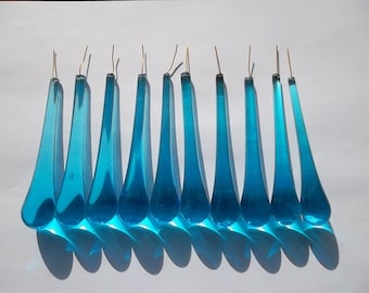 10 handgemaakte Aqua glas traan druppel kroonluchter drop / kerstversiering (G4)