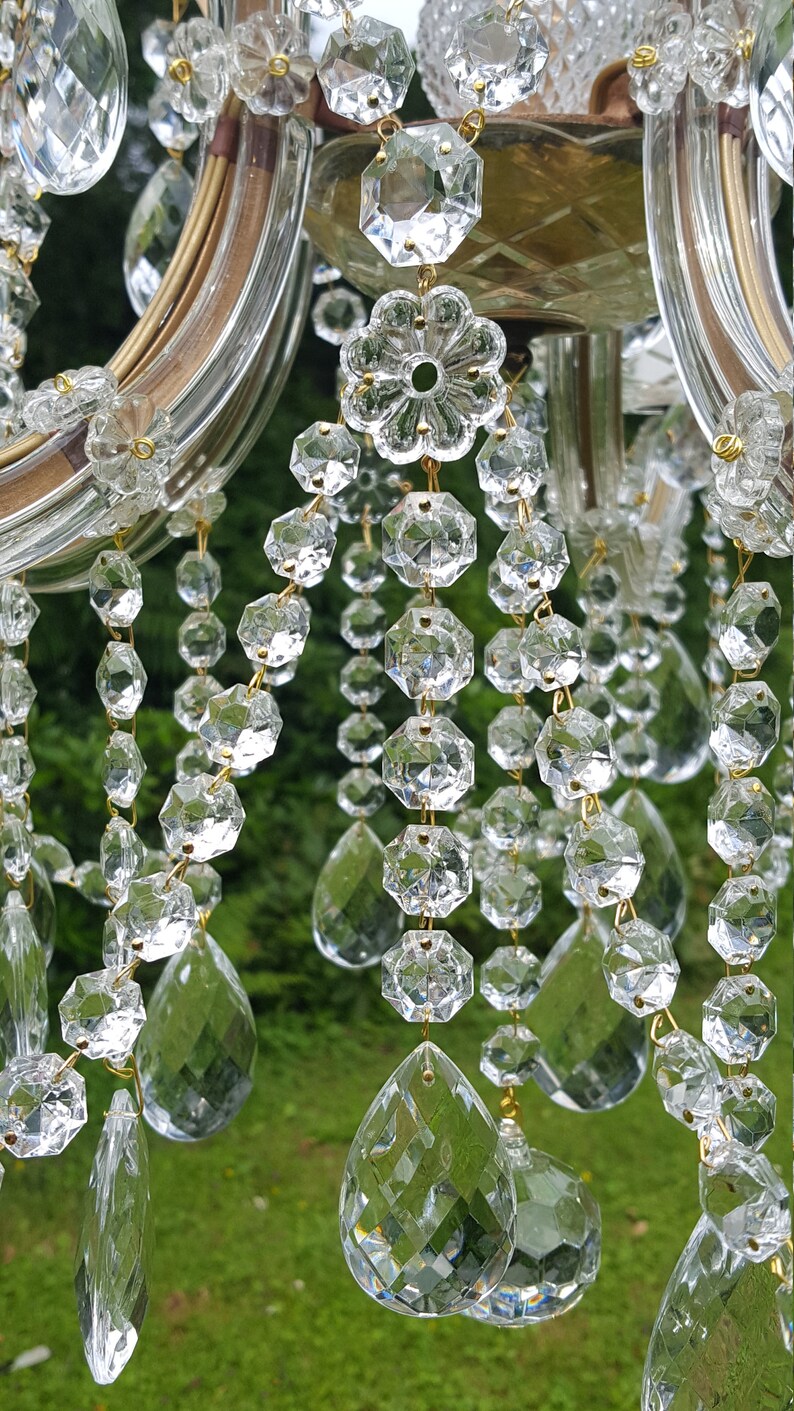 Very unusual Beautiful Vintage French 1950’s Maria Theresa 5arm chandelier(S140) image 9