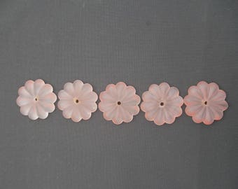 5 GROTE 50mm mat roze glas ronde floret kroonluchter drop(M6)