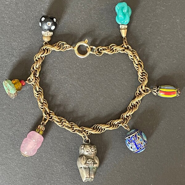Collier Myriam Haskell - Chaînes Et Perles En Verre Doré - Bijou Occasion En Bon État