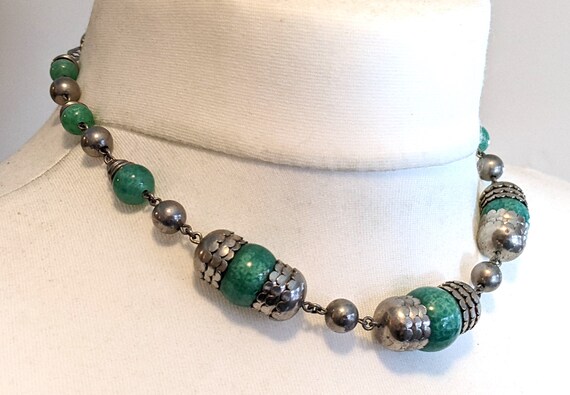 Vintage Jakob Bengel Art Deco machine age silver tone… - Gem