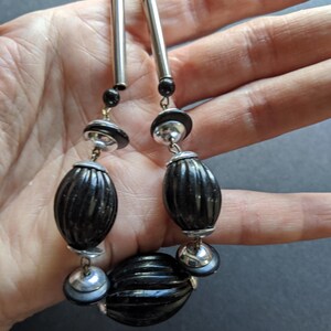Vintage Jakob Bengel Art Deco Machine Age Chrome and Black Galalith ...